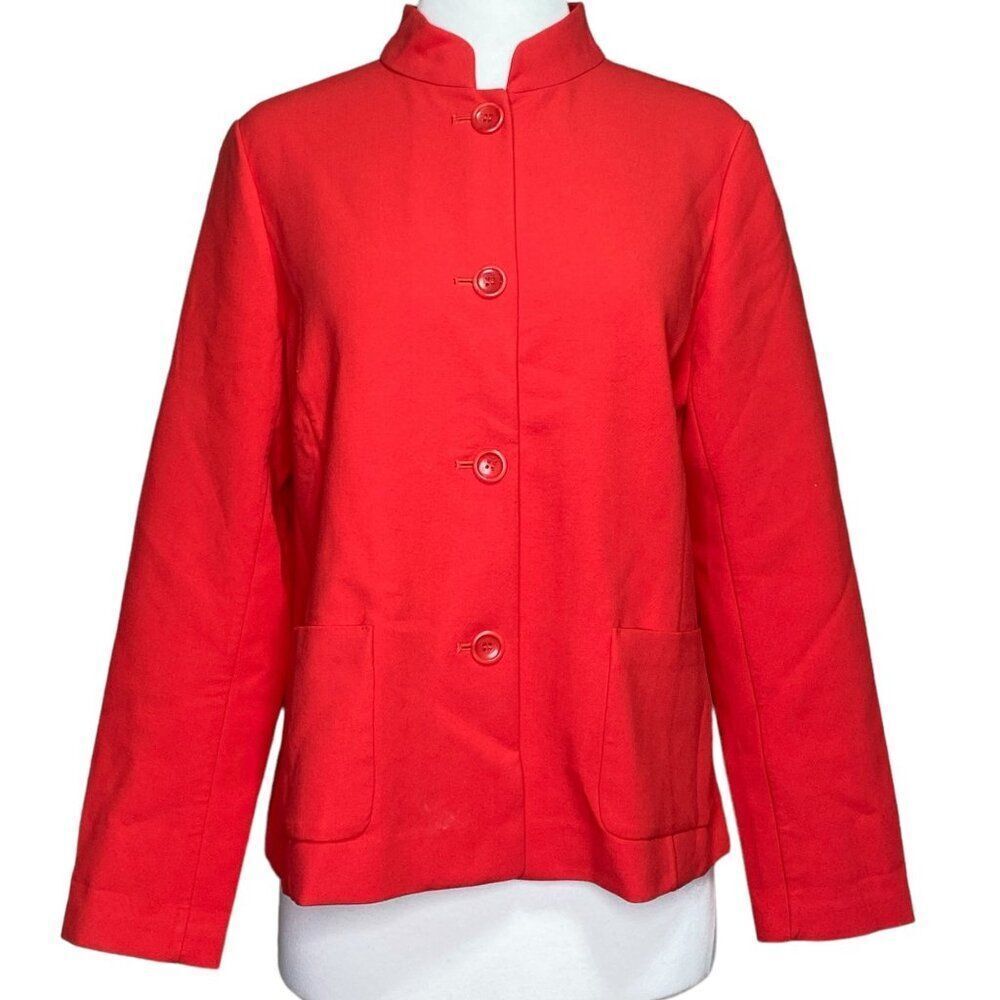 Talbots Red Jacket Size 8 Button Front - image 1